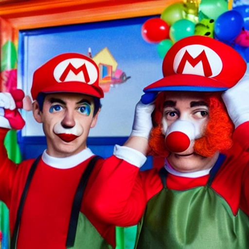 mario bros dressed as clown