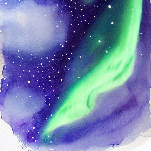 Aurora boreal , Water Color