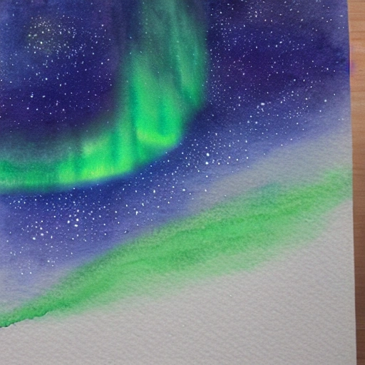 Aurora boreal , Water Color, 3D