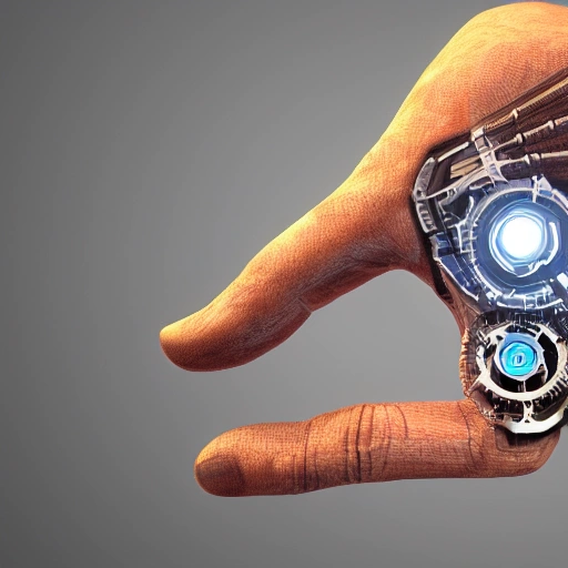 A mechanical hand, cyber style, UE5 rendering, 8k, highest quality, masterpiece