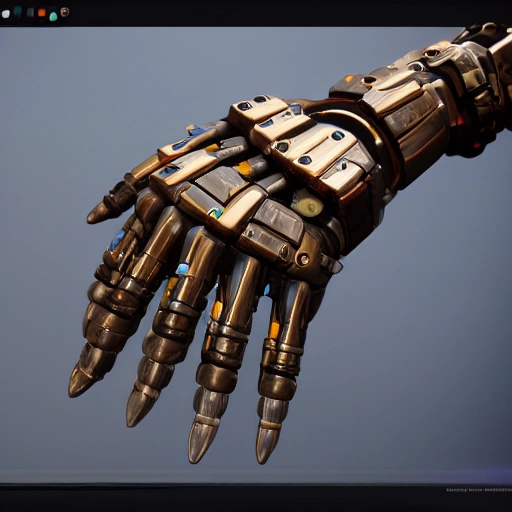 A mechanical hand, cyber style, unreal engine rendering, 8k, highest quality, masterpiece