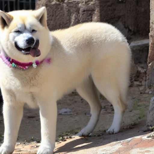 perro, akita, 4k,con cuernos viquingos 
