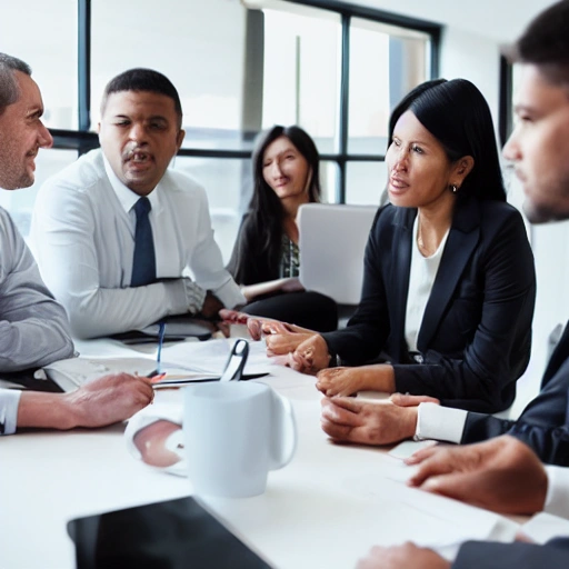 ceo in a meeting with employees