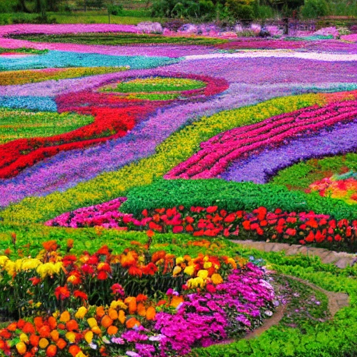 campo de flores realista
