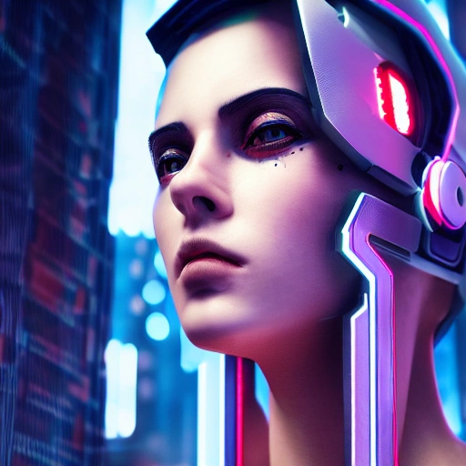 side close up portrait of 1 cyberpunk girl, detailed face, spotlight, cyberpunk city, wired, multicolored, vibrant high contrast, hyperrealistic, photografic, 8k, epic ambient light, octane render