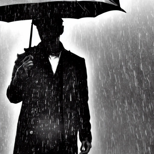 noir, detective, man, smoking, under the rain
