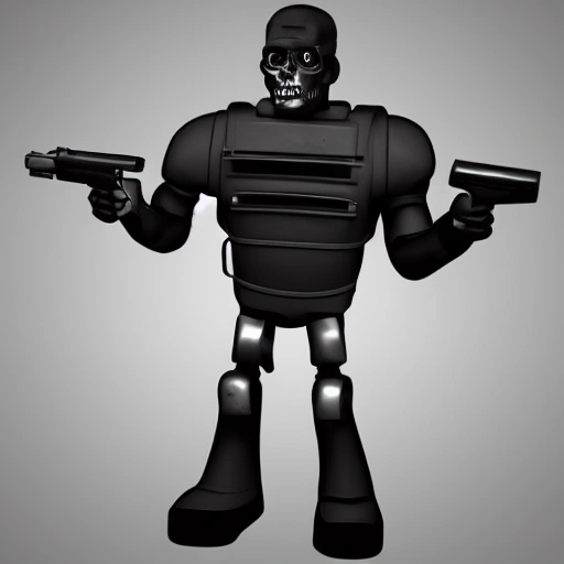 terminator, Cartoon, 3D