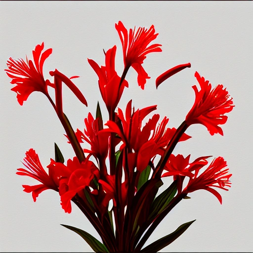 red Lycoris flowers, photorealistic, 4k, hq