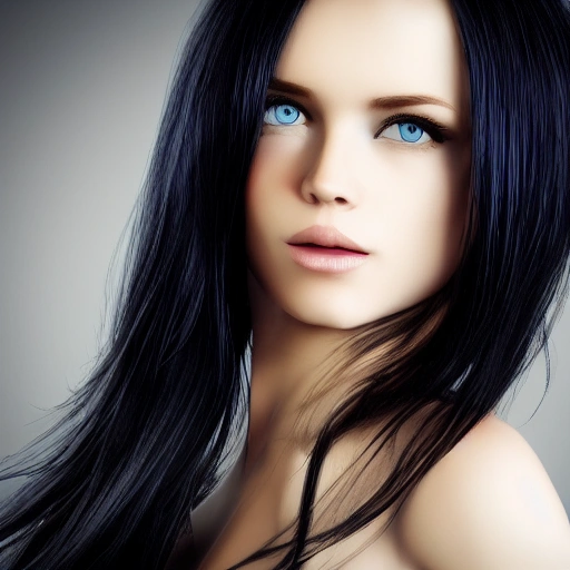 ice blue eyes black hair