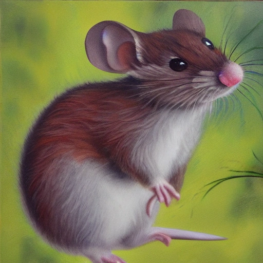 THE STORY OF SCAMPER, THE LITTLE MOUSE OF THE BIG FOREST IN THE POLLUTED CITY., Oil Painting