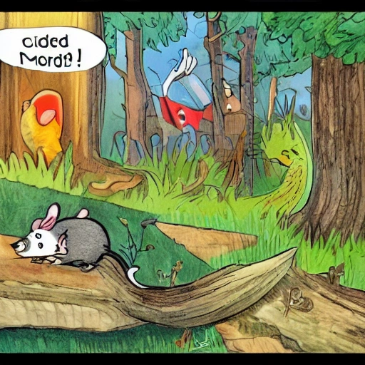 THE STORY OF SCAMPER, THE LITTLE MOUSE OF THE BIG FOREST IN THE POLLUTED CITY, FOR A CHILDRENS BOOK., Cartoon