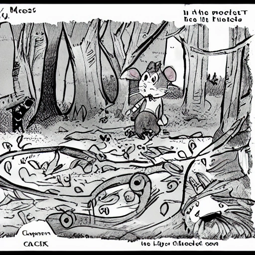 THE STORY OF SCAMPER, THE LITTLE MOUSE OF THE BIG FOREST IN THE POLLUTED CITY, FOR A CHILDRENS BOOK., Cartoon