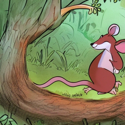 THE STORY OF SCAMPER, THE LITTLE MOUSE OF THE BIG FOREST IN THE POLLUTED CITY, FOR A CHILDRENS BOOK., Cartoon