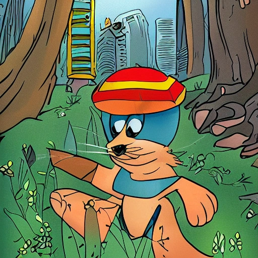 THE STORY OF SCAMPER, THE LITTLE MOUSE OF THE BIG FOREST IN THE POLLUTED CITY, FOR A CHILDRENS BOOK., Cartoon