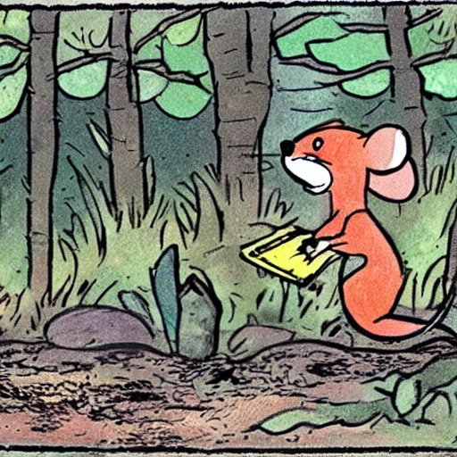 THE STORY OF SCAMPER, THE LITTLE MOUSE OF THE BIG FOREST IN THE POLLUTED CITY, FOR A CHILDRENS BOOK., Cartoon