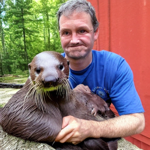 
A survivor named W and his pet otter