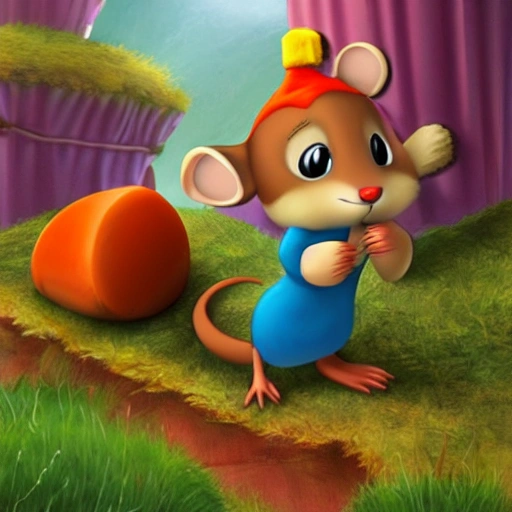 THE STORY OF SCAMPER, THE LITTLE MOUSE OF THE BIG FOREST IN THE POLLUTED CITY, FOR A CHILDRENS BOOK., 3D, Cartoon