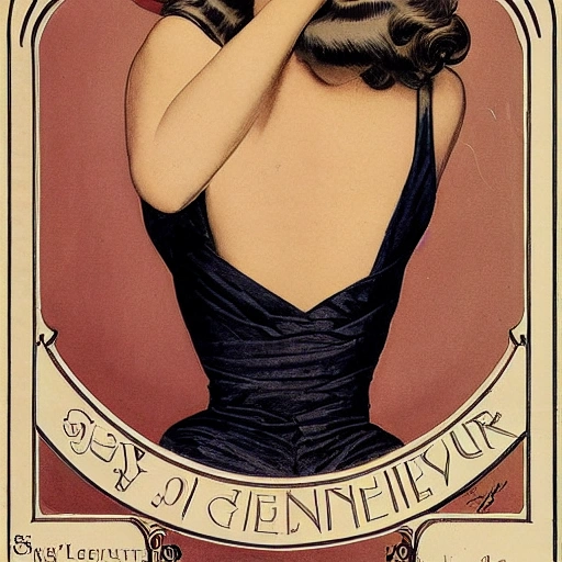 illustration by Joseph Christian Leyendecker of sexy girl, symetrical faces, sensual, getting dressed