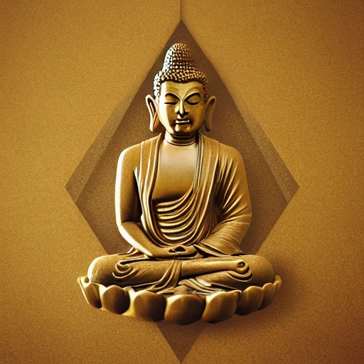 buddha gold, render, center, star wars, poster, desing, on coins