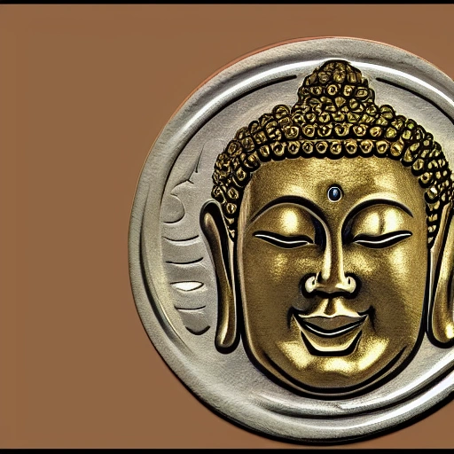 buddha gold, render, desing, on coins, twitch, , Trippy