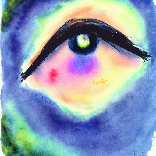 ojos mirando el cielo, Water Color