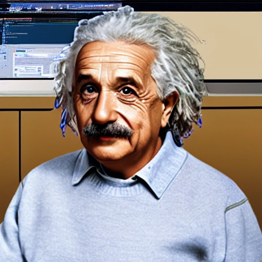 albert Einstein programing javascript in apple mac book pro