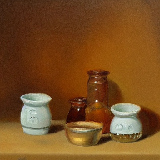  maple cyrup jars, full of detail,  oil painting, still life
