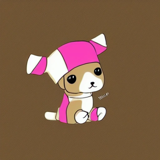 a cute little dog in chibi style