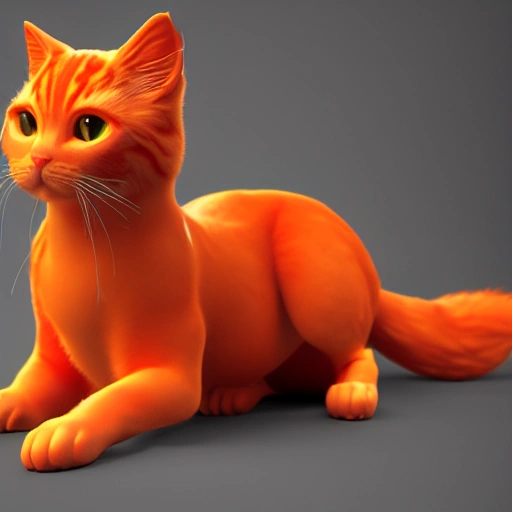 complex 3d render ultra detailed of a beautiful orange cat, beautiful studio soft light