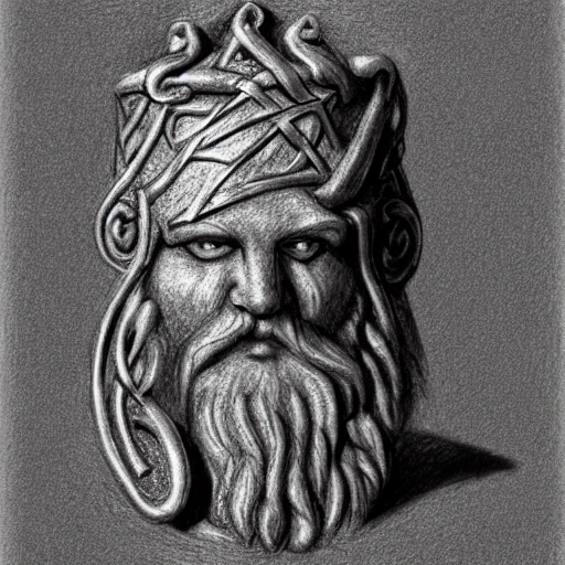 Daghda celtic god , 3D, Pencil Sketch - Arthub.ai