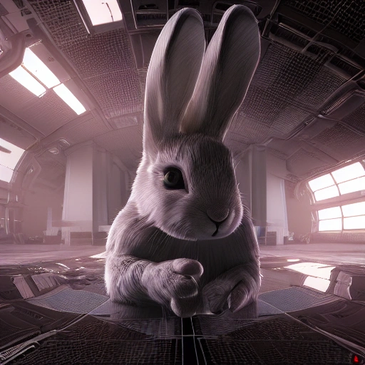 complex 3d render ultra-detailed, cyber rabbit, Science Fiction, 8k