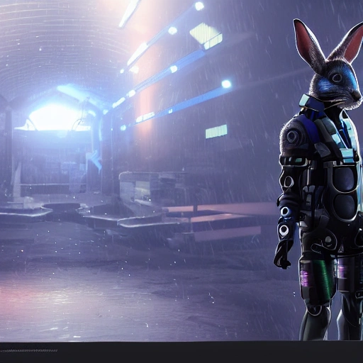 complex 3d render ultra-detailed, cyber rabbit, Science Fiction, cyber punk