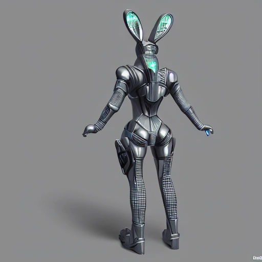 complex 3d render ultra-detailed, cyber rabbit, Science Fiction, cyber punk