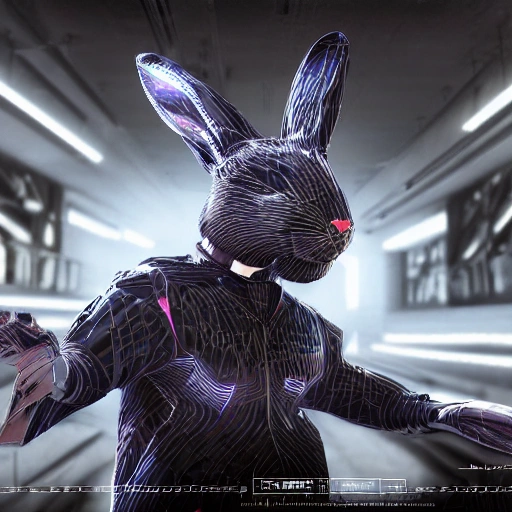 complex 3d render ultra-detailed, cyber rabbit, Science Fiction, cyber punk