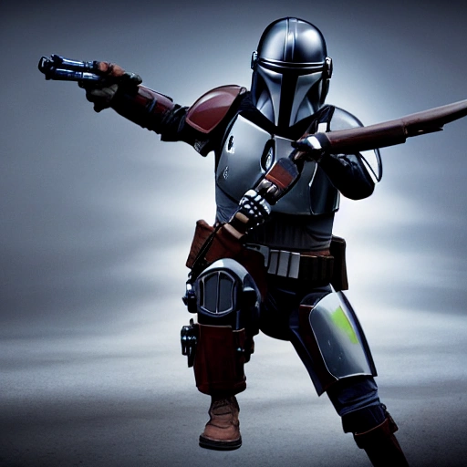 mandalorian art, 8k , realistic, fighting ultra hd, star wars background