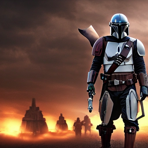 mandalorian clan style,  8k , realistic, fighting ultra 4k, star wars background