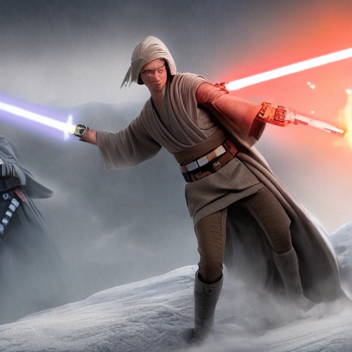 Jedi, clan style,  8k , realistic, fighting ultra 4k, star wars background, detailed,  lightsaber in the hand