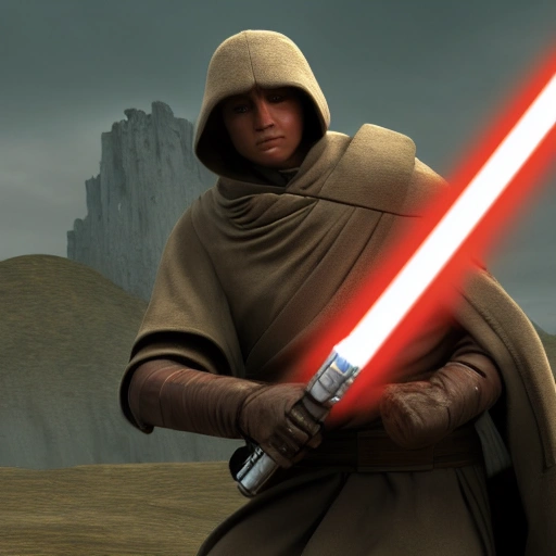 Jedi, clan style,  8k , realistic, fighting ultra 4k, star wars background, detailed,  hoilding lightsaber in the hand