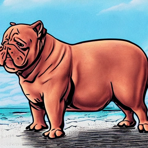 Strong gigant American Bully
, Cartoon