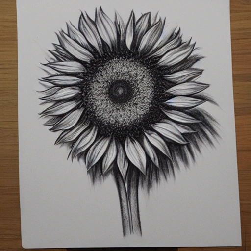 morena, girasoles, afro, Pencil Sketch, 3D