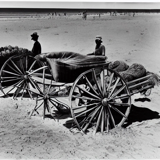 There were farm wagons on the beach and in the shade of the awnings people ate meat with tomato, opened watermelons and drank with their eyes closed, holding the jug up to the light., Trippy