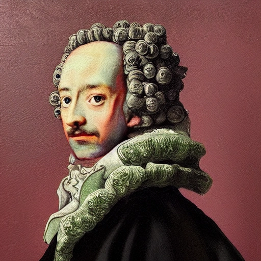 an artificial intelligence painting a picture of himself, baroque style
