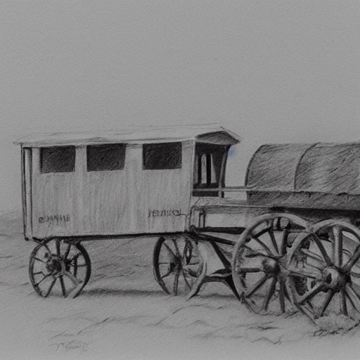 There were farm wagons on the beach and in the shade of the awnings people ate meat with tomato, opened watermelons and drank with their eyes closed, holding the jug up to the light,, Pencil Sketch