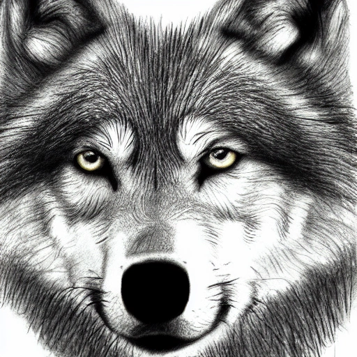 Wolf, Pencil Sketch, Cartoon - Arthub.ai