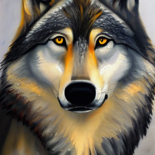 Wolf, Oil Painting