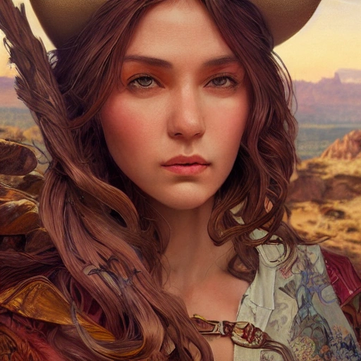 mdjrny-v4 style portrait photograph of Dinousar,(((wild west))) environment, Utah landscape, ultra realistic, concept art, elegant, ((intricate)), ((highly detailed)), depth of field, ((professionally color graded)), 8k, art by artgerm and greg rutkowski and alphonse mucha