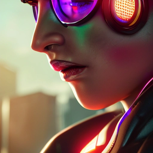 side close up portrait of a cyberpunk girl, full body, detailed face, spotlight, cyberpunk city, wired, multicolored, vibrant high contrast, hyperrealistic, photografic, 8k, epic ambient light, octane render, 3D