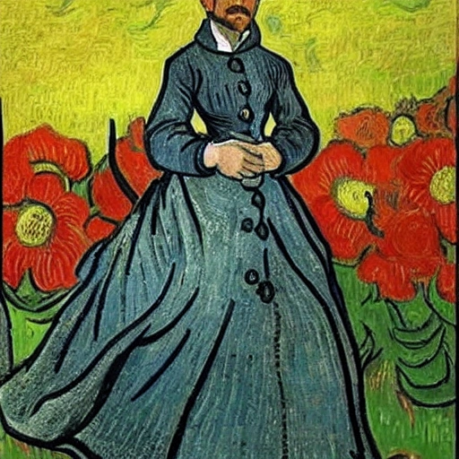 Leyenda de Sant Jordi 4K que incluya: una rosa, un libro, un soldado con caballo, un drago muerto y una princesa rescatada. Estilo van gogh