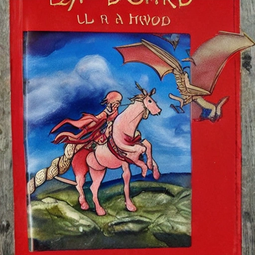 Leyenda de Sant Jordi 4K que incluya; una rosa, un libro, un soldado con caballo, un drago muerto y una princesa rescatada