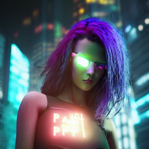 portrait of a cyberpunk girl, full body, detailed face, spotlight, cyberpunk city, wired, multicolored, vibrant high contrast, hyperrealistic, photografic, 8k, epic ambient light, octane render, 3D